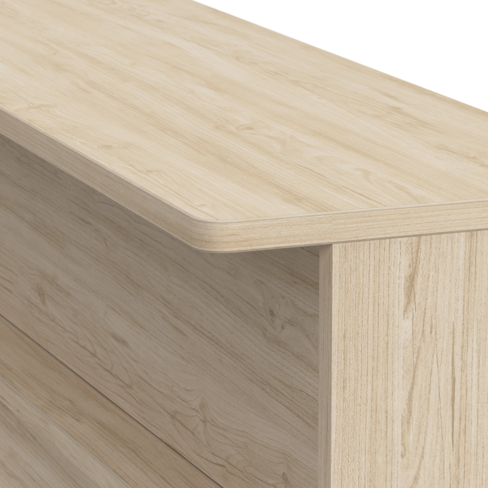 Shop Bush Business Furniture Arrive 60W x 72D L Shaped Reception Desk with Shelf, Image 06, ARV003NE, #color_natural elm