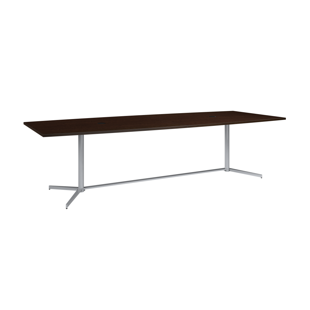 Shop Bush Business Furniture 120-inch Office Conference Table with Metal Base, Image 01, 99TBM120MRSVK, #color_mocha cherry/silver