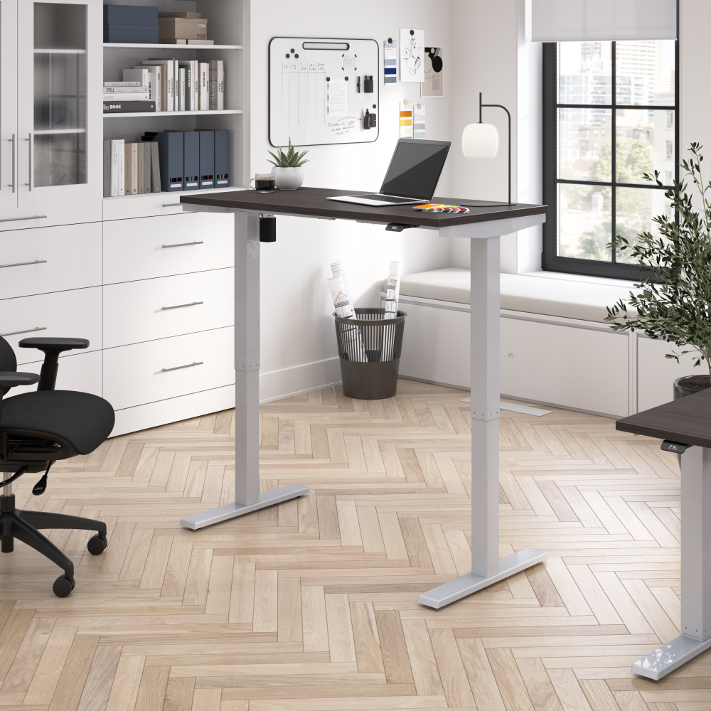 Shop Bush Business Furniture Move 40 Series 48W x 24D Electric Height Adjustable Standing Desk, Image 02, M4S4824SGSK, #color_storm gray/cool gray metallic
