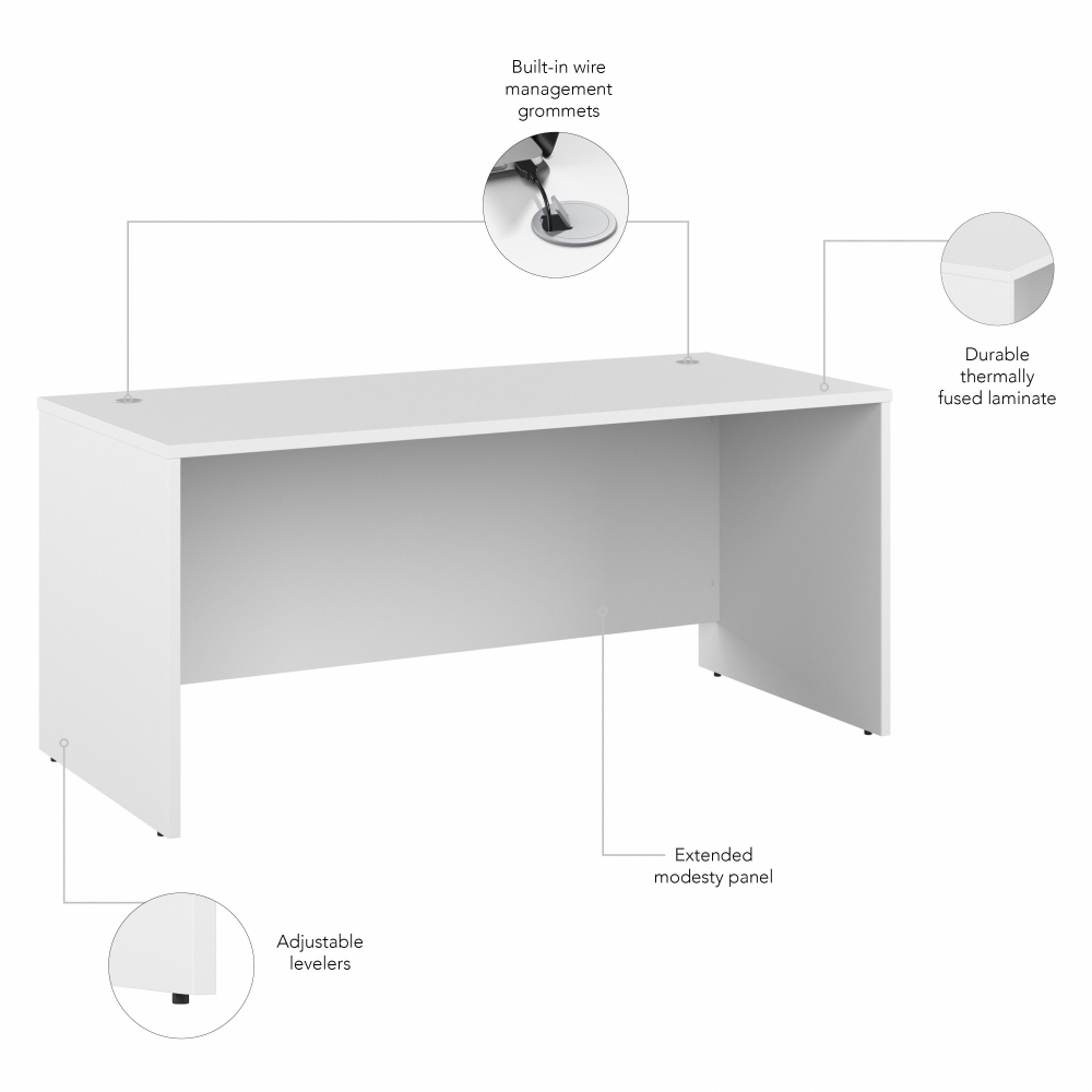 Shop Bush Business Furniture Studio C 66W x 30D Office Desk, Image 07, SCD166WH, #color_white