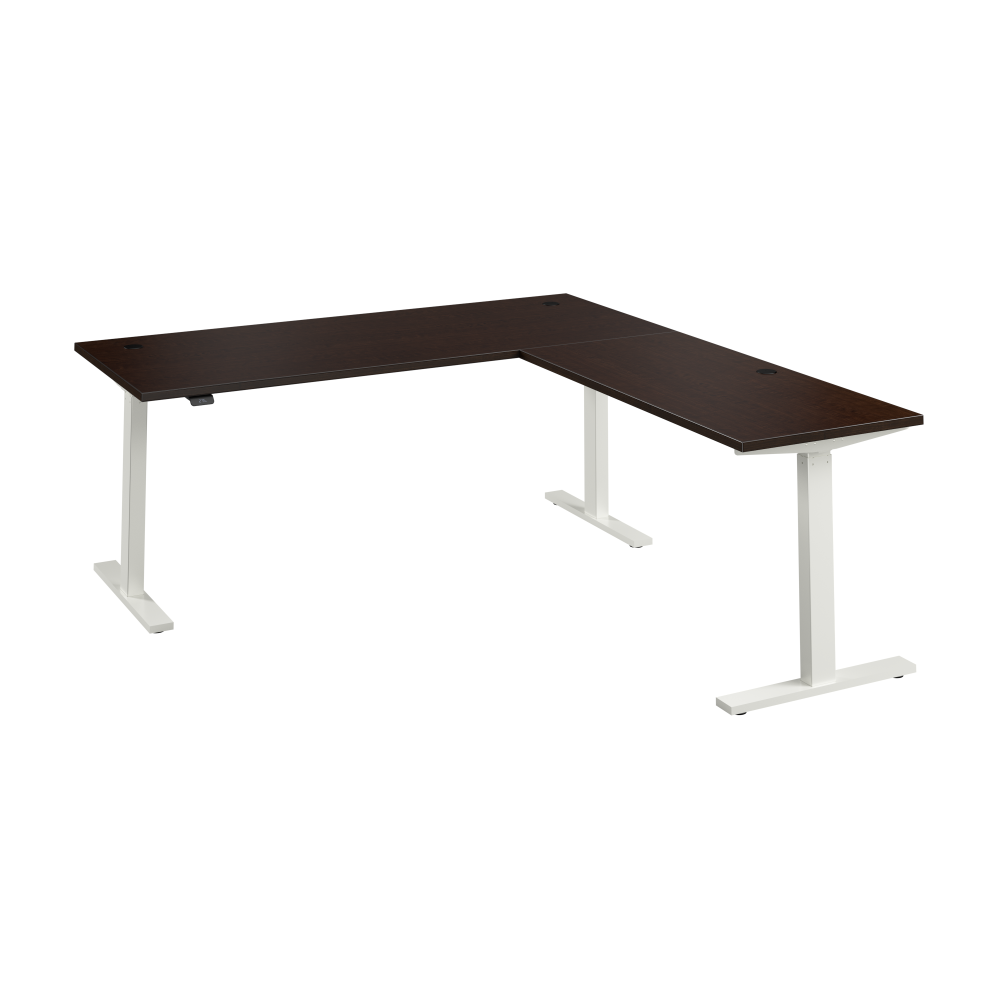 Shop Bush Business Furniture Move 60 Series 72W Height Adjustable L Shaped Standing Desk, Image 01, M6SL7278MRWK, #color_mocha cherry/white powder coat