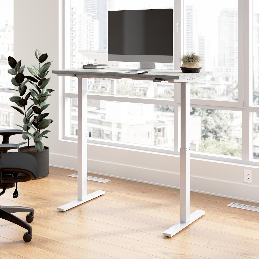 Shop Bush Business Furniture Move 60 Series 48W x 24D Electric Height Adjustable Standing Desk, Image 02, M6S4824PGSK, #color_platinum gray/cool gray metallic