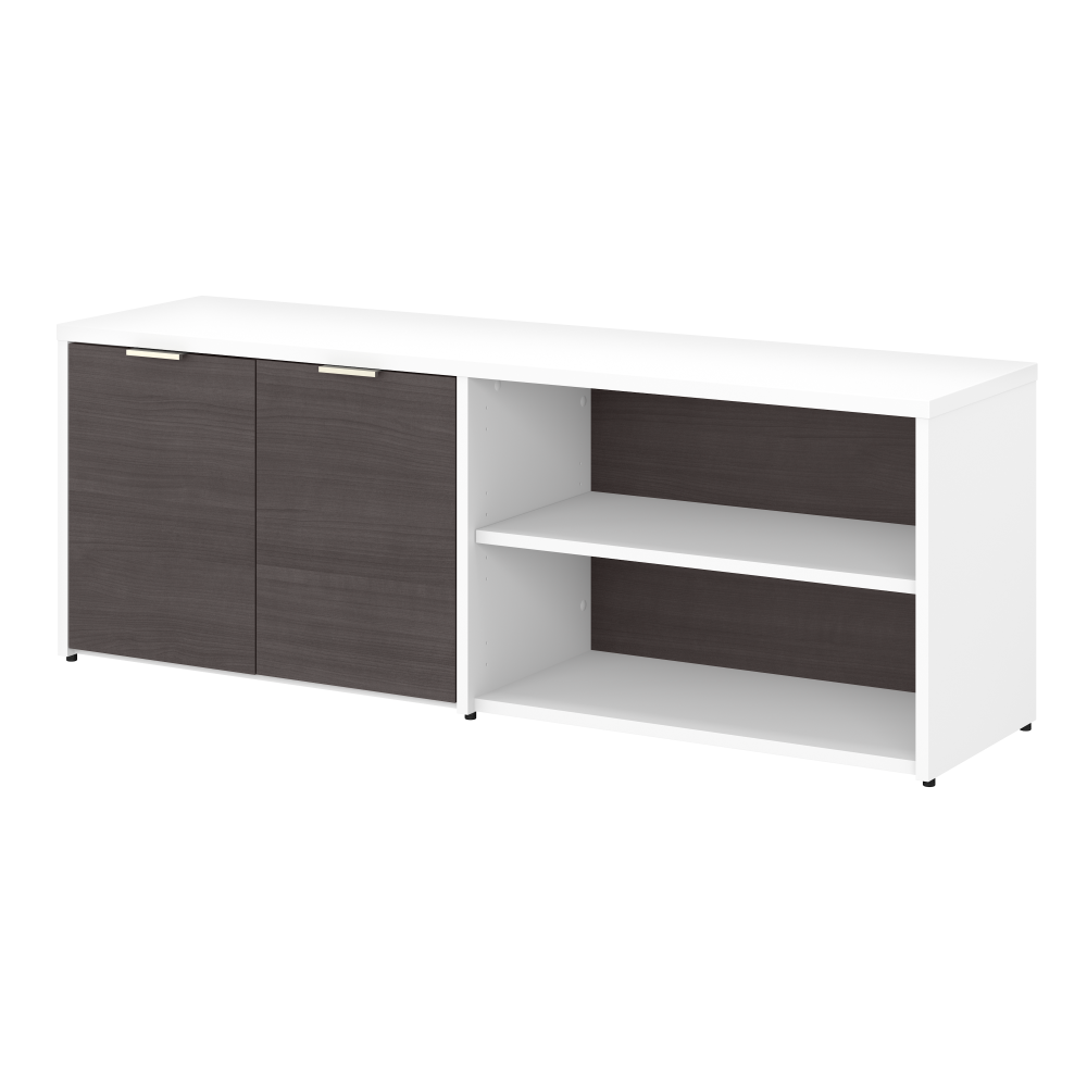 Shop Bush Business Furniture Jamestown Low Storage Cabinet with Doors and Shelves, Image 01, JTS160SGWH, #color_storm gray/white