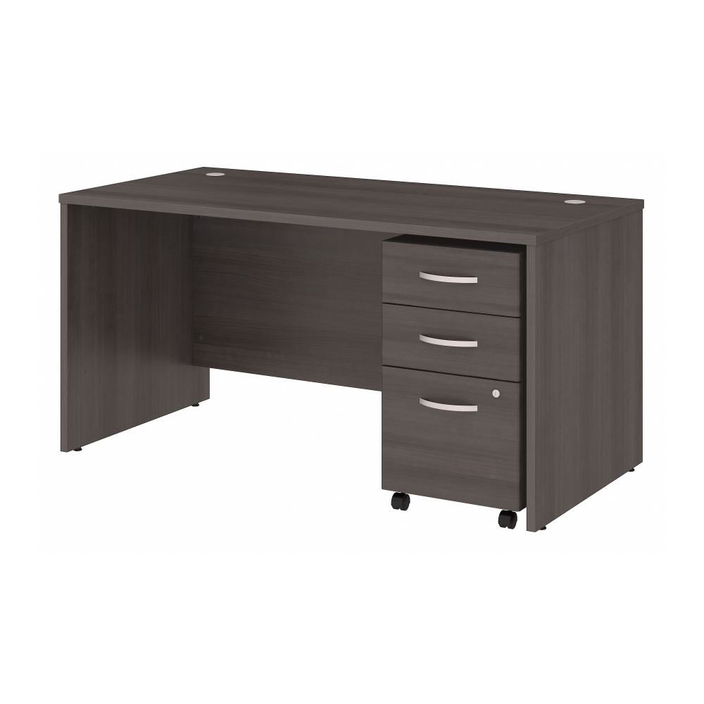Shop Bush Business Furniture Studio C 60W x 30D Office Desk with Mobile File Cabinet, Image 01, STC014SGSU, #color_storm gray