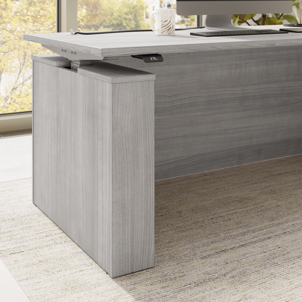 Shop Bush Business Furniture Stratus 72W x 30D Electric Height Adjustable Standing Desk with Modesty Panel, Image 04, SUT004PG, #color_platinum gray