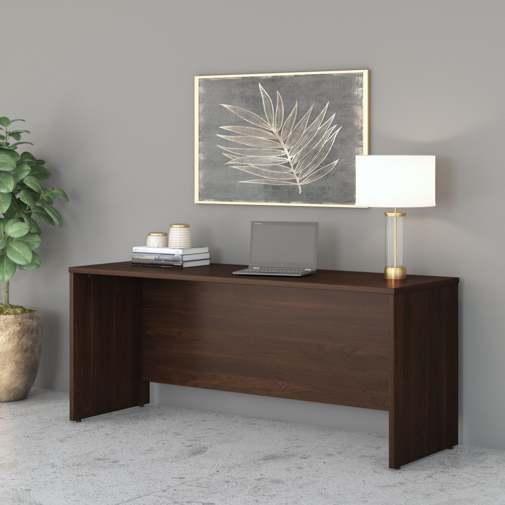 Shop Bush Business Furniture Studio C 72W x 24D Credenza Desk, Image 02, SCD372BW-Z, #color_black walnut
