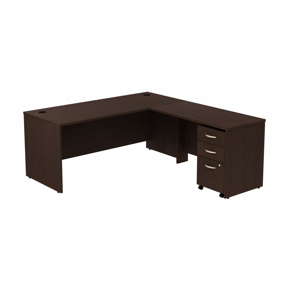 Shop Bush Business Furniture Series C 72W L Shaped Desk with 48W Return and Mobile File Cabinet, Image 01, SRC001MRSU, #color_mocha cherry