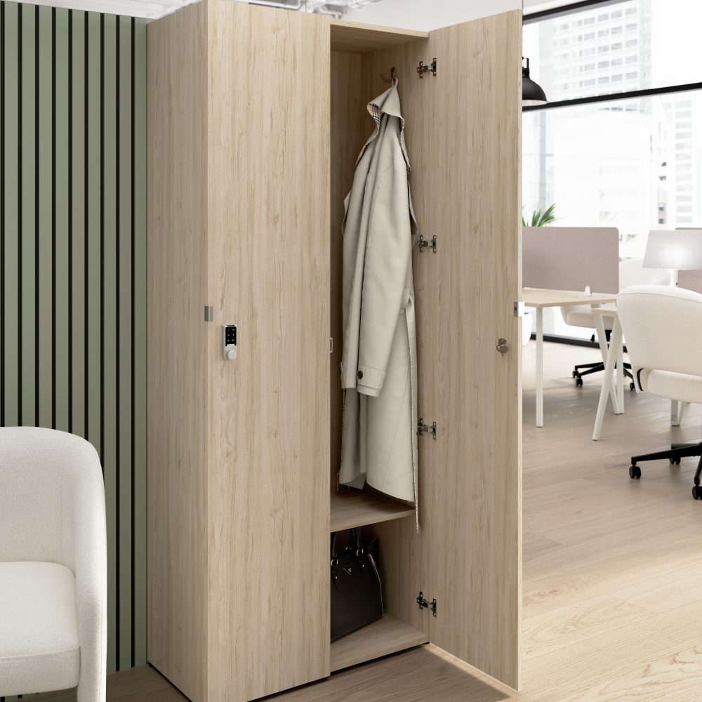 Shop Bush Business Furniture Assure Single Tier 2 Door Storage Locker with Keypad Locks, Image 04, AUS230NEK, #color_natural elm