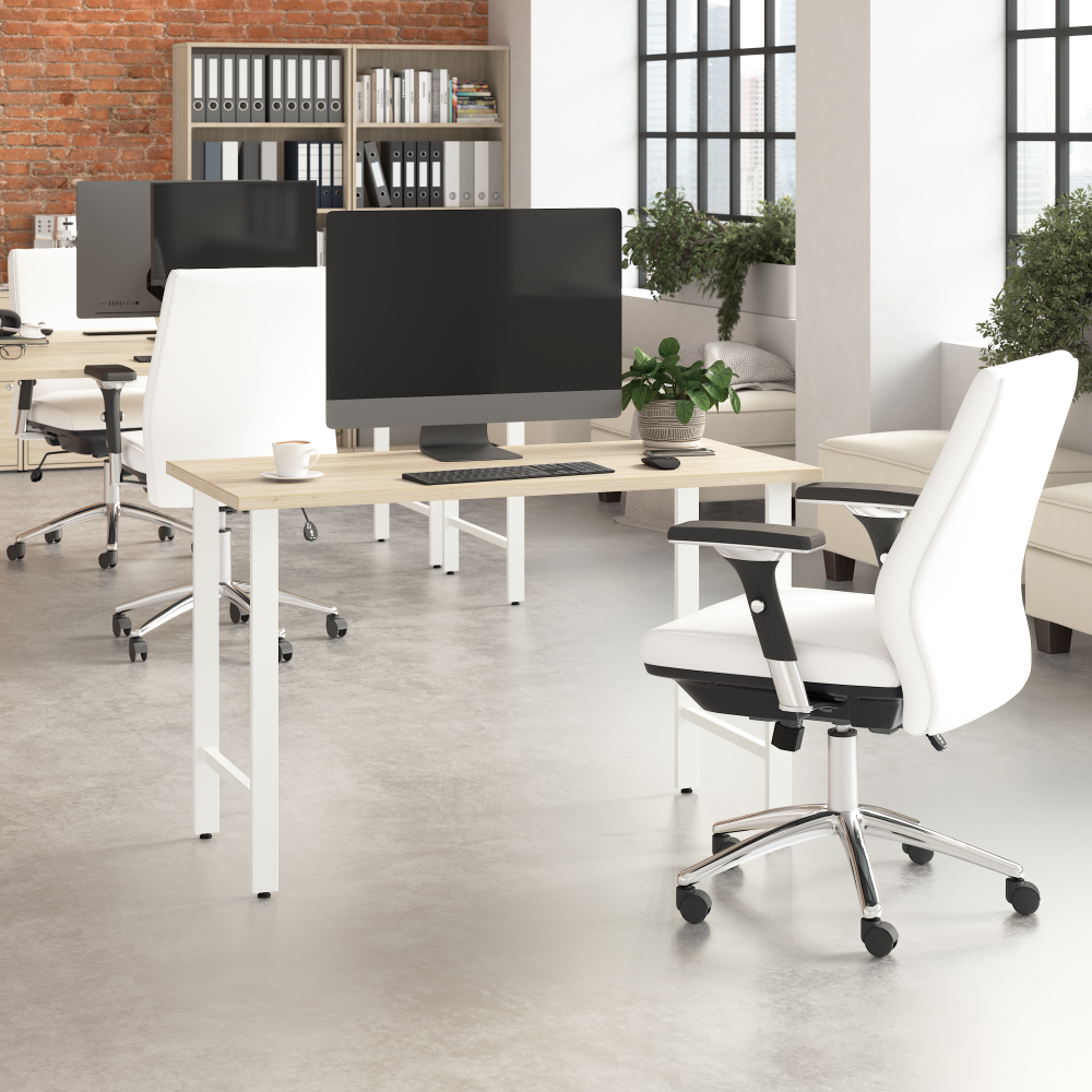 Shop Bush Business Furniture Hustle 48W x 24D Computer Desk with Metal Legs, Image 02, HUD148NE, #color_natural elm