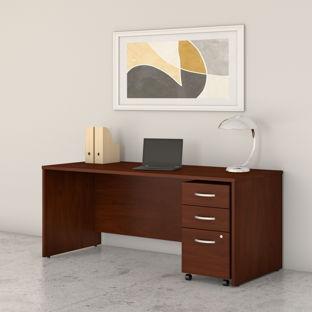 Shop Bush Business Furniture Studio C 72W x 30D Office Desk with Mobile File Cabinet, Image 02, STC013HCSU, #color_hansen cherry