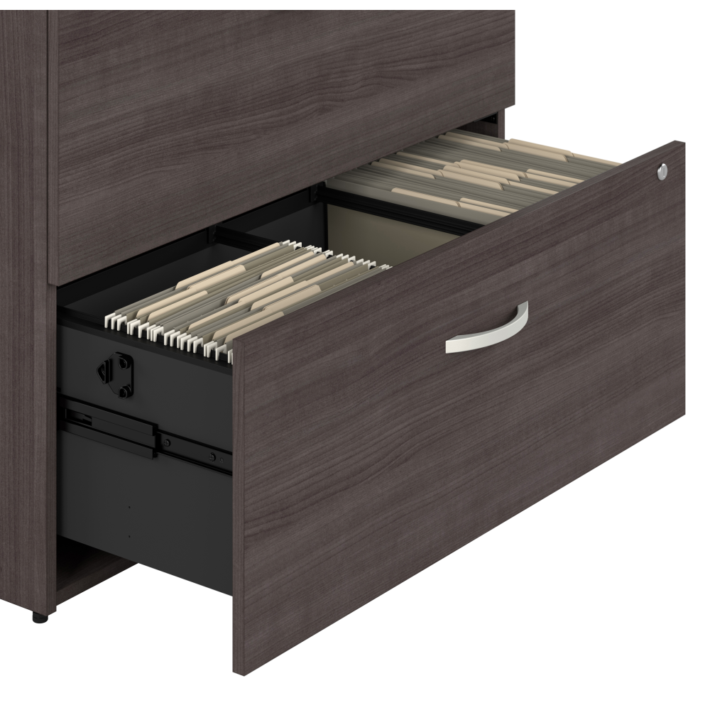 Shop Bush Business Furniture Hybrid 2 Drawer Lateral File Cabinet with Shelves, Image 04, HYB018SGSU, #color_storm gray