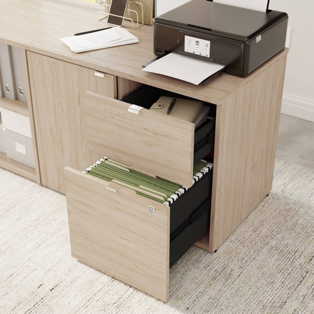 Shop Bush Business Furniture Stratus 30W Office Storage Cabinet with Drawers, Image 04, SUS130NE, #color_natural elm