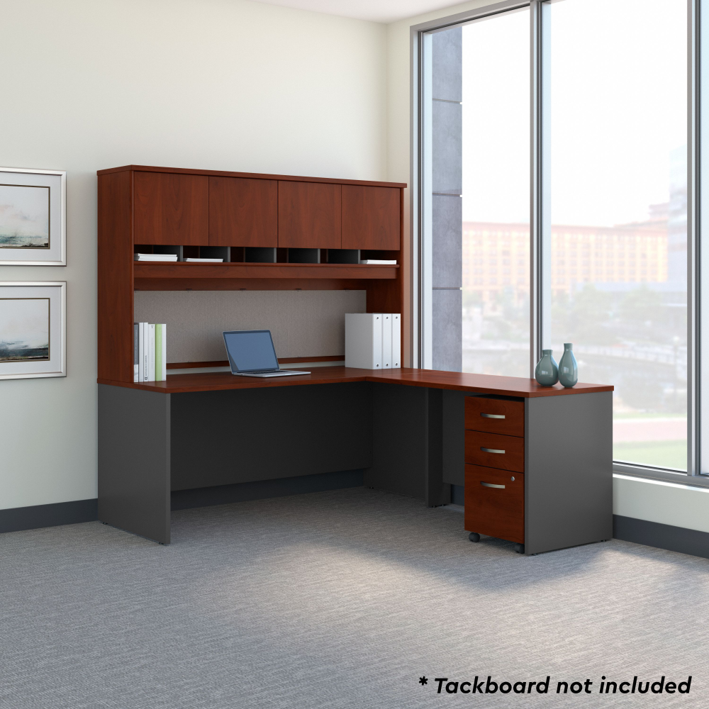 Shop Bush Business Furniture Series C 72W L Shaped Desk with Hutch and Mobile File Cabinet, Image 02, SRC0018HCSU, #color_hansen cherry/graphite gray