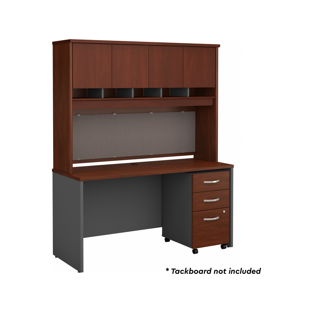 Shop Bush Business Furniture Series C 60W x 24D Office Desk with Hutch and Mobile File Cabinet, Image 03, SRC014HCSU, #color_hansen cherry
