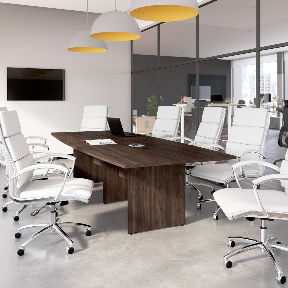 Shop Bush Business Furniture 120-inch Office Conference Table with Wood Base, Image 02, 99TB12048BWK, #color_black walnut