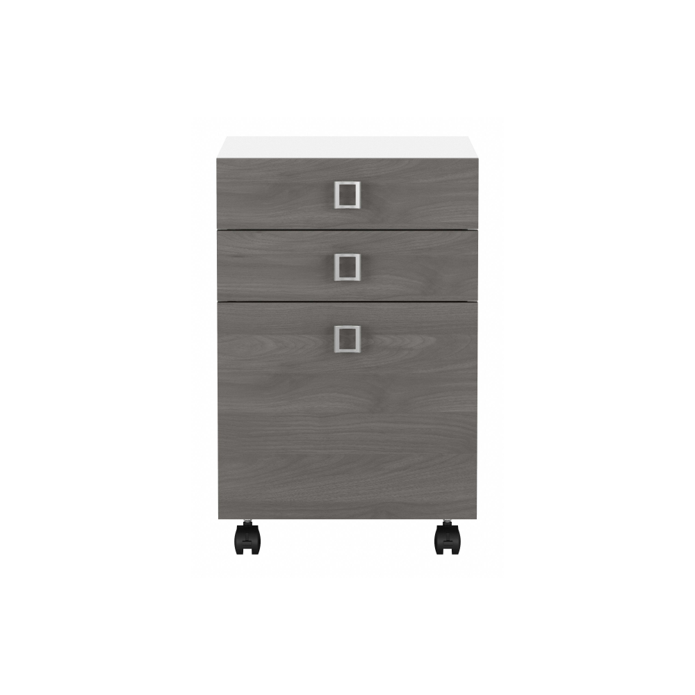 Shop Bush Business Furniture Echo 3 Drawer Mobile File Cabinet, Image 03, KI60501-03, #color_pure white/modern gray