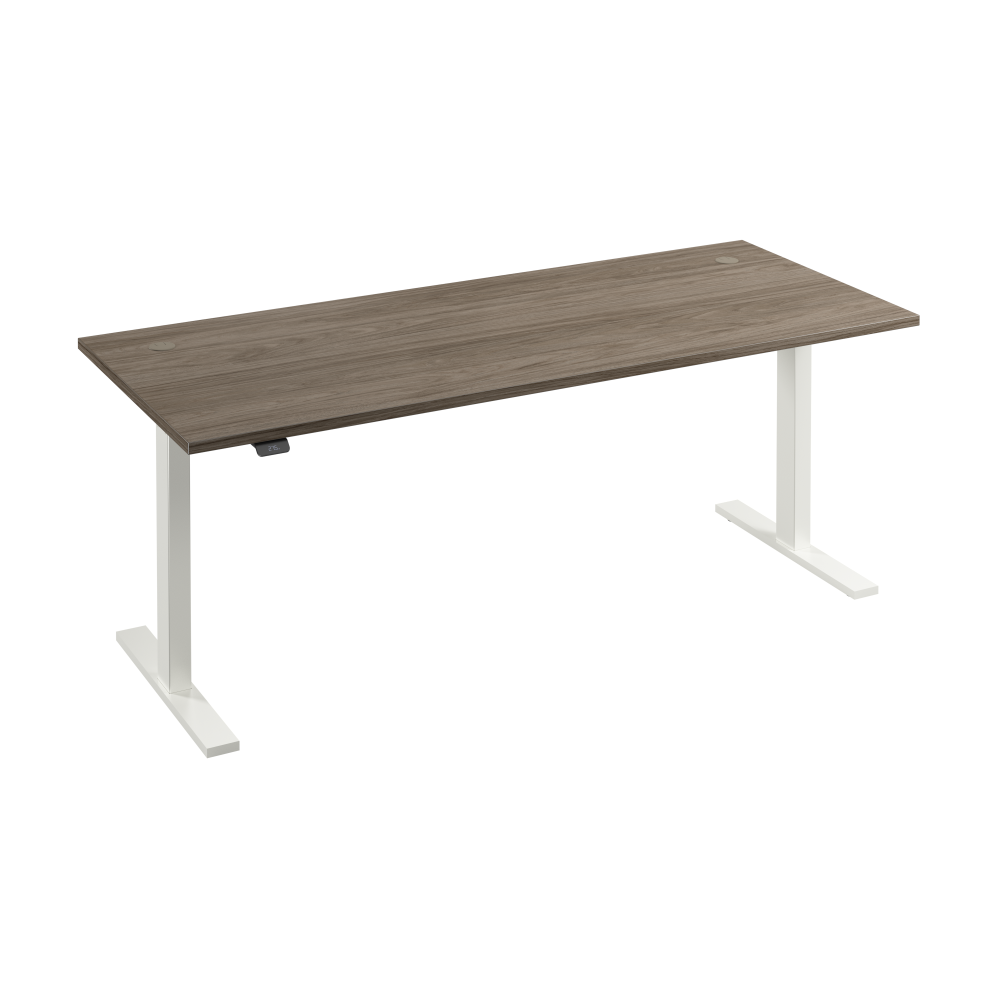 Shop Bush Business Furniture Move 60 Series 72W x 30D Electric Height Adjustable Standing Desk, Image 01, M6S7230MHWK, #color_modern hickory/white powder coat