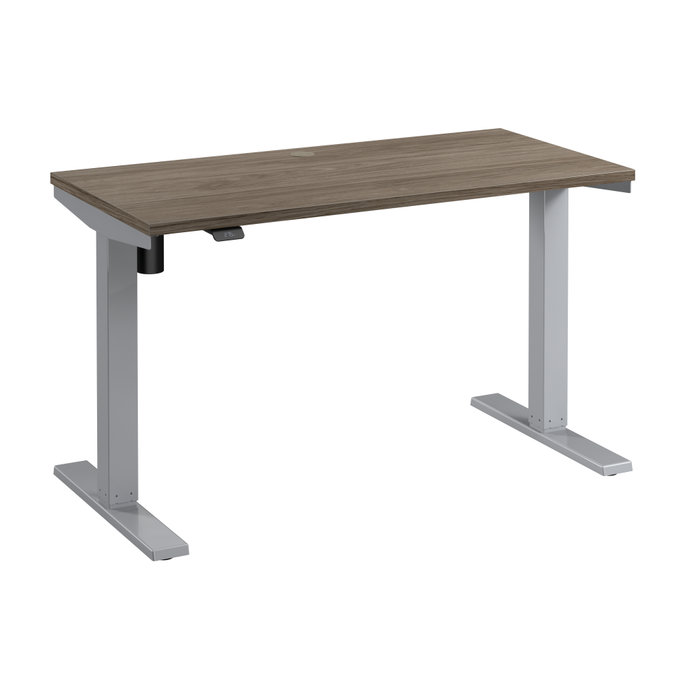 Shop Bush Business Furniture Move 40 Series 48W x 24D Electric Height Adjustable Standing Desk, Image 01, M4S4824MHSK, #color_modern hickory/cool gray metallic