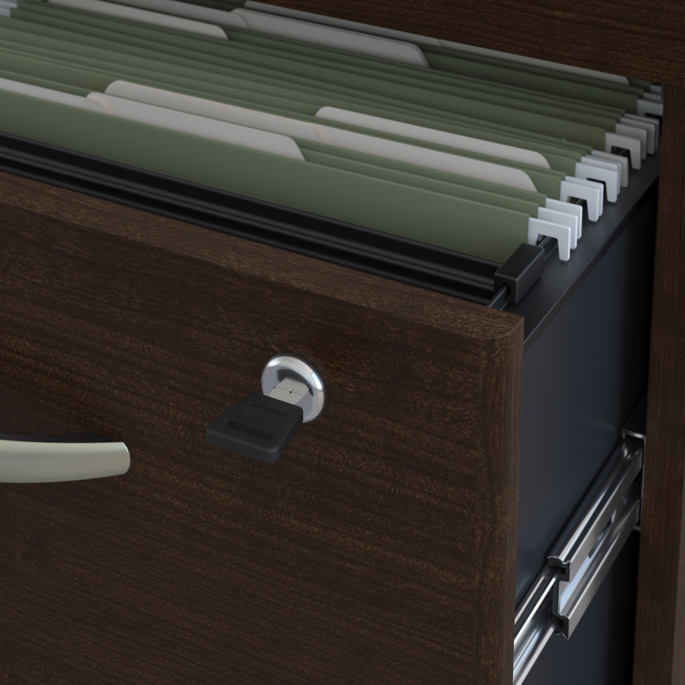 Shop Bush Business Furniture Series C Desk with 2 Drawer Mobile Pedestal, Image 03, SRC028MRSU, #color_mocha cherry