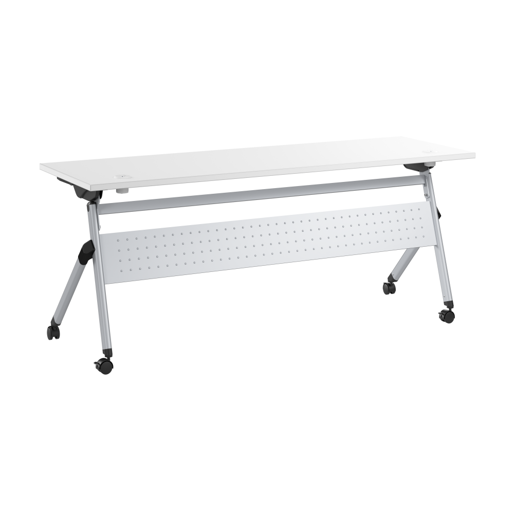 Shop Bush Business Furniture Envision 72W Folding Training Table with Powered Grommets, Image 01, NVS010WH, #color_white/cool gray metallic
