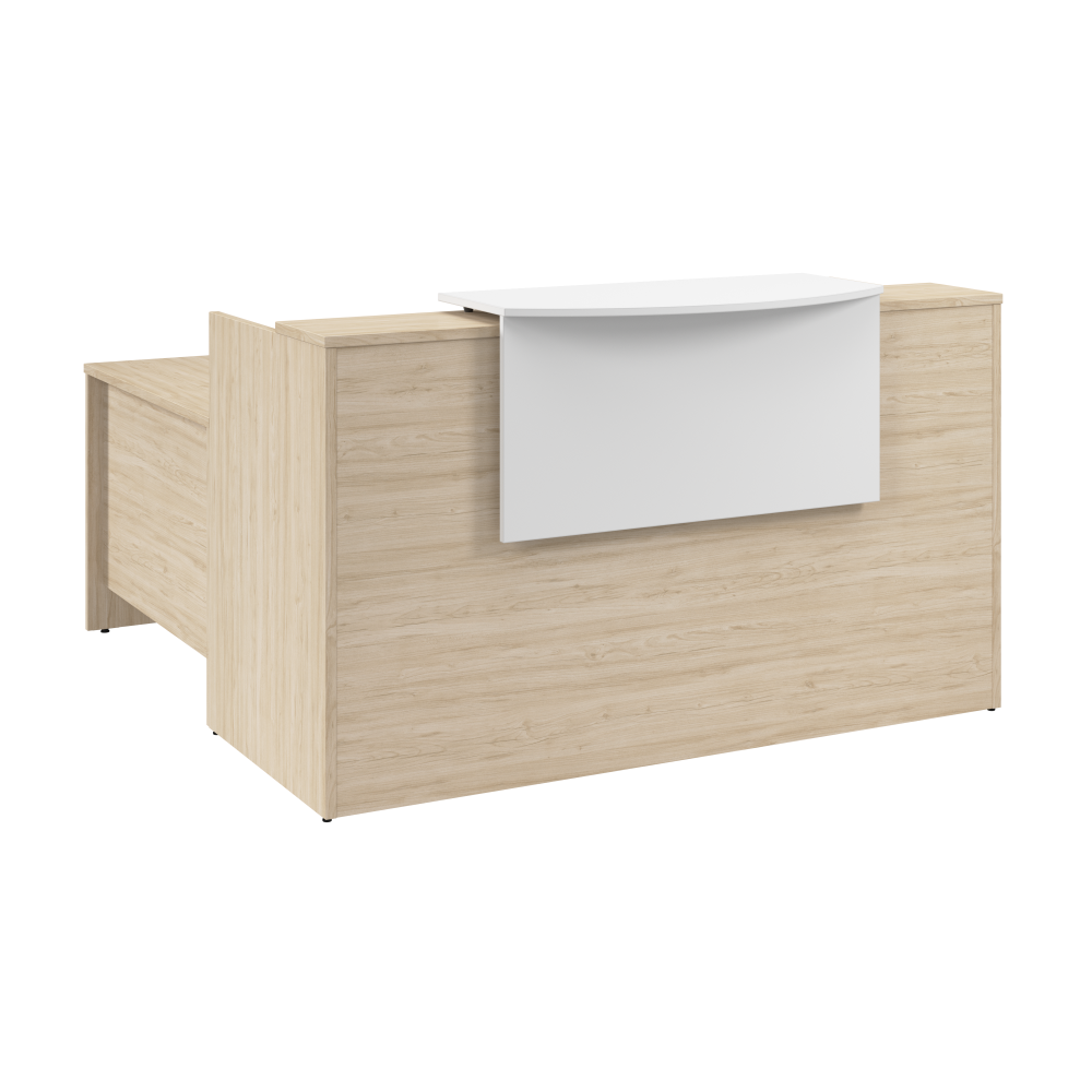 Shop Bush Business Furniture Arrive 72W x 72D L Shaped Reception Desk with Counter, Image 03, ARV009NE, #color_natural elm