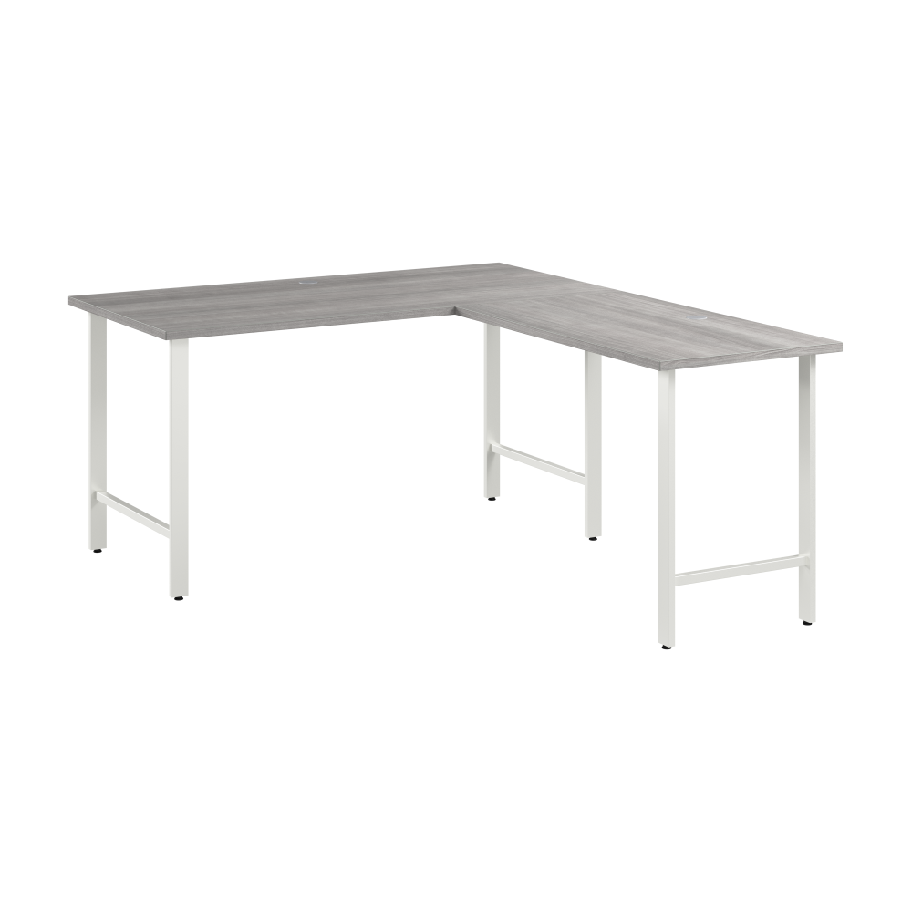 Shop Bush Business Furniture Hustle 60W x 30D L Shaped Computer Desk with Metal Legs, Image 01, HUS003PG, #color_platinum gray