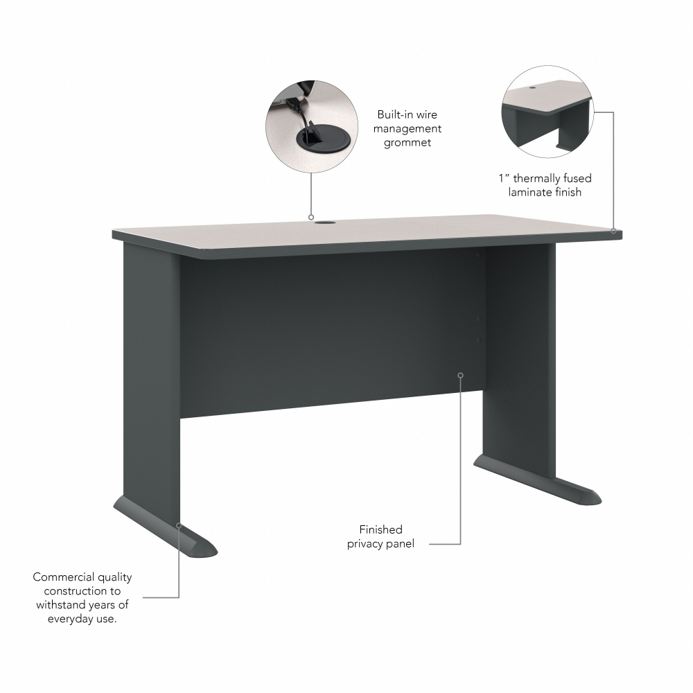 Shop Bush Business Furniture Series A 48W Desk, Image 07, WC8448A, #color_slate/white spectrum