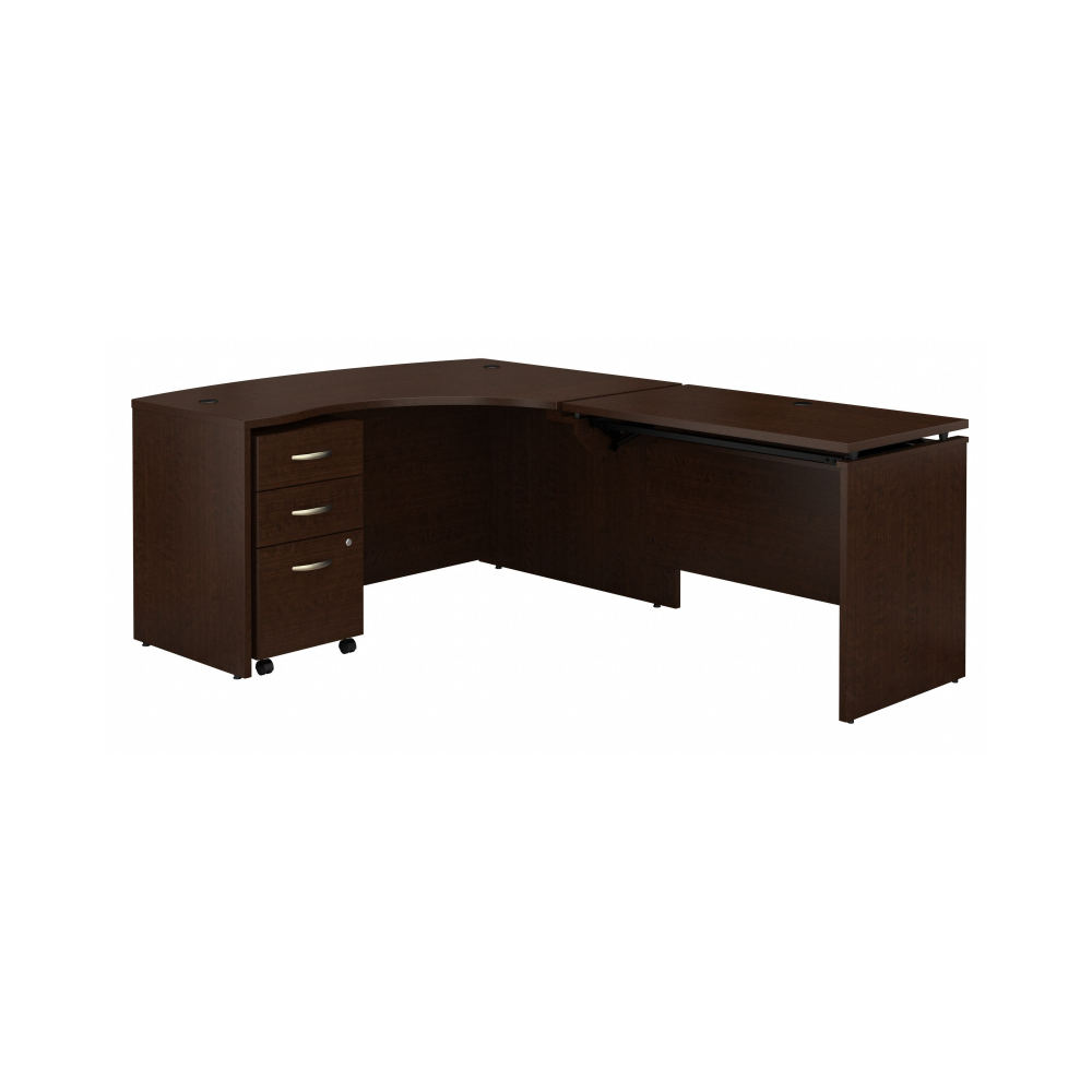 Shop Bush Business Furniture Series C 60W x 43D Right Hand 3 Position Sit to Stand L Shaped Desk with Mobile File Cabinet, Image 03, SRC128MRSU, #color_mocha cherry
