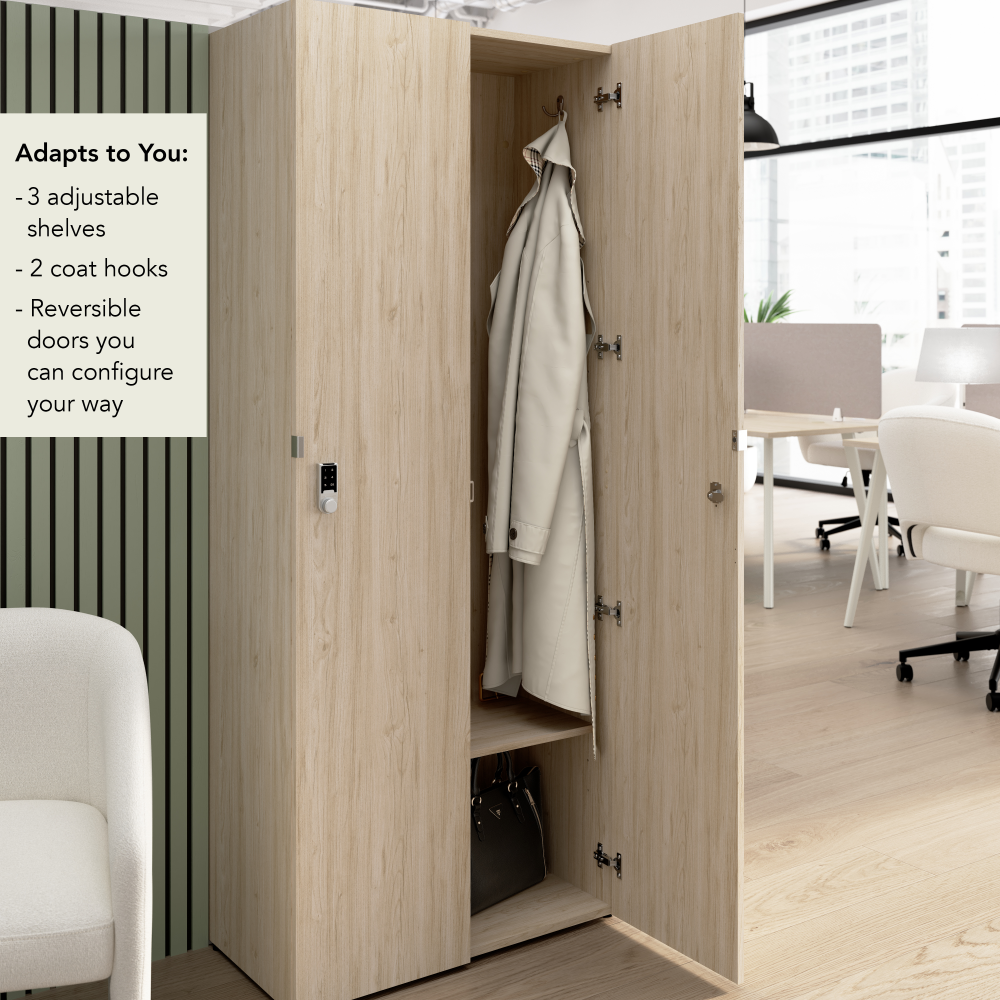 Shop Bush Business Furniture Assure Single Tier 2 Door Storage Locker with Keypad Locks, Image 05, AUS230NEK, #color_natural elm