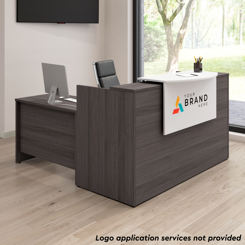 Shop Bush Business Furniture Arrive 72W x 72D L Shaped Reception Desk with Counter, Image 04, ARV009SG, #color_storm gray