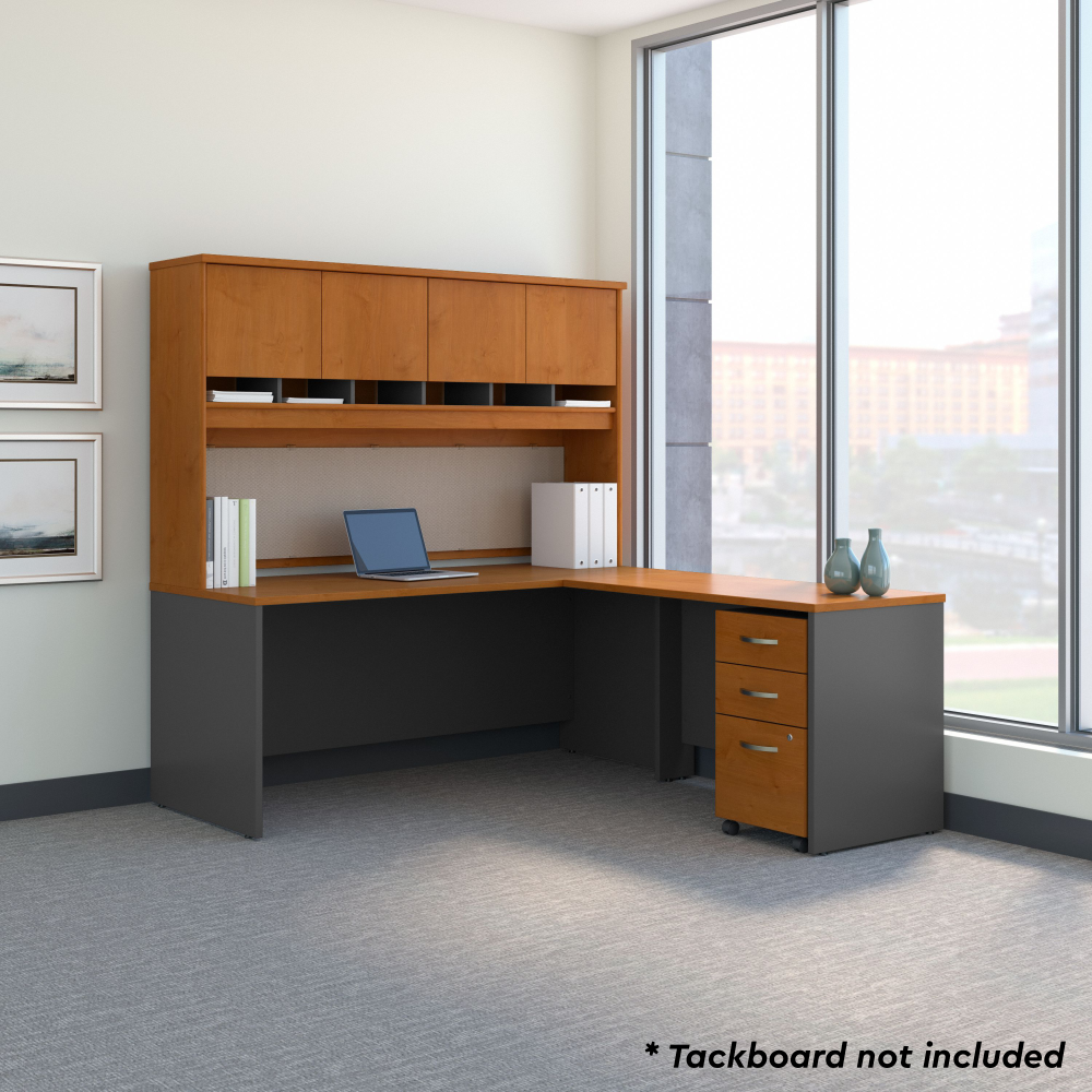 Shop Bush Business Furniture Series C 72W L Shaped Desk with Hutch and Mobile File Cabinet, Image 02, SRC0018NCSU, #color_natural cherry