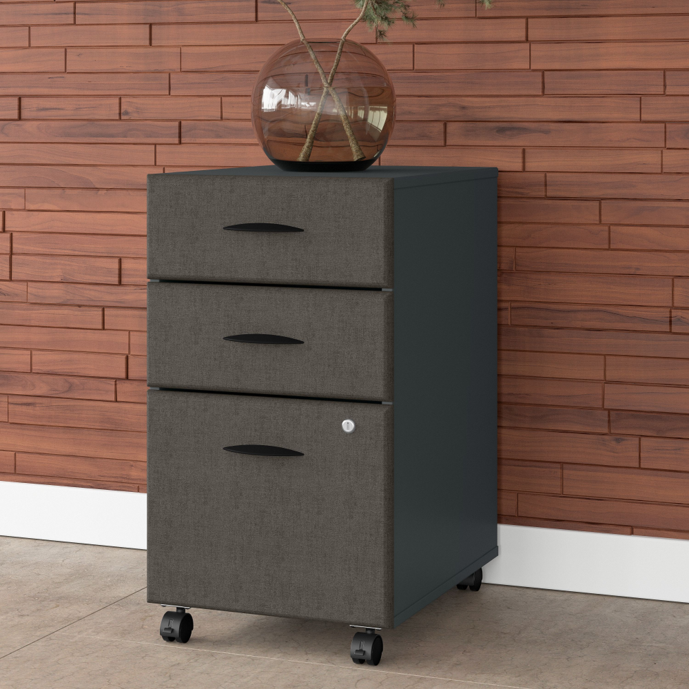 Shop Bush Business Furniture Series A 3 Drawer Mobile File Cabinet, Image 02, WC84853PSU, #color_slate