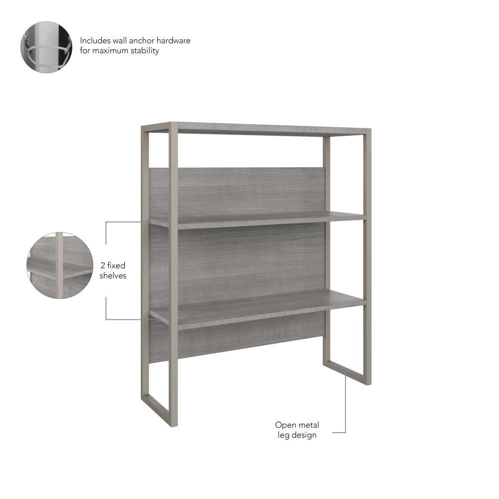 Shop Bush Business Furniture Hybrid 2 Drawer Lateral File Cabinet with Shelves, Image 06, HYB018PGSU, #color_platinum gray