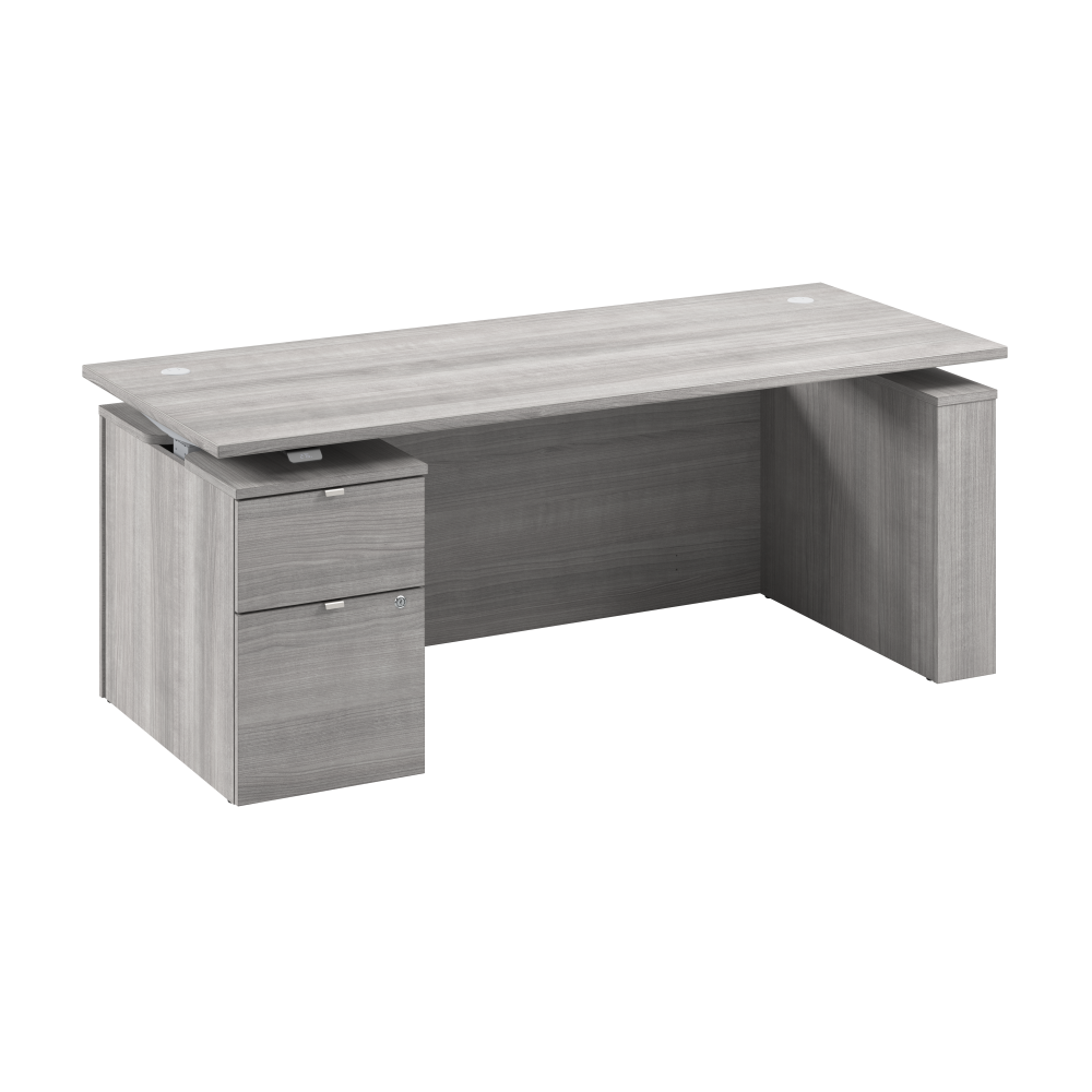 Shop Bush Business Furniture Stratus 72W x 30D Eletric Height Adjustable Standing Desk with File Cabinet, Image 01, SUT008PG, #color_platinum gray