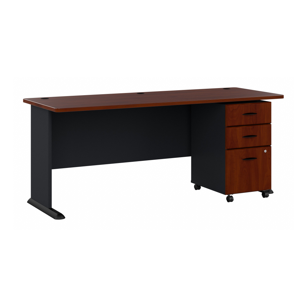 Shop Bush Business Furniture Series A 72W Desk with Mobile File Cabinet, Image 01, SRA013HCSU, #color_hansen cherry/galaxy