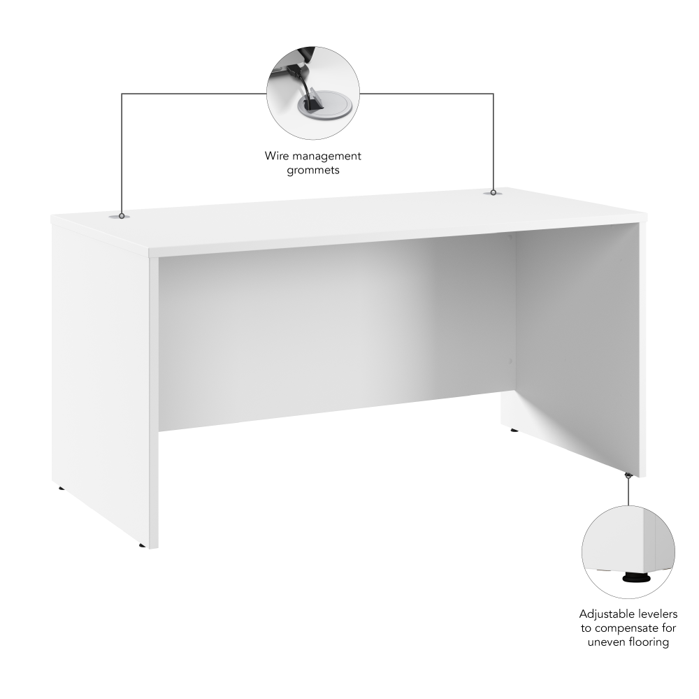 Shop Bush Business Furniture Hampton Heights 60W x 30D Office Desk, Image 07, HHD560WH-Z, #color_white