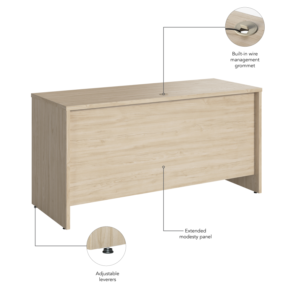 Shop Bush Business Furniture Studio C 60W x 24D Credenza Desk, Image 08, SCD360NE, #color_natural elm