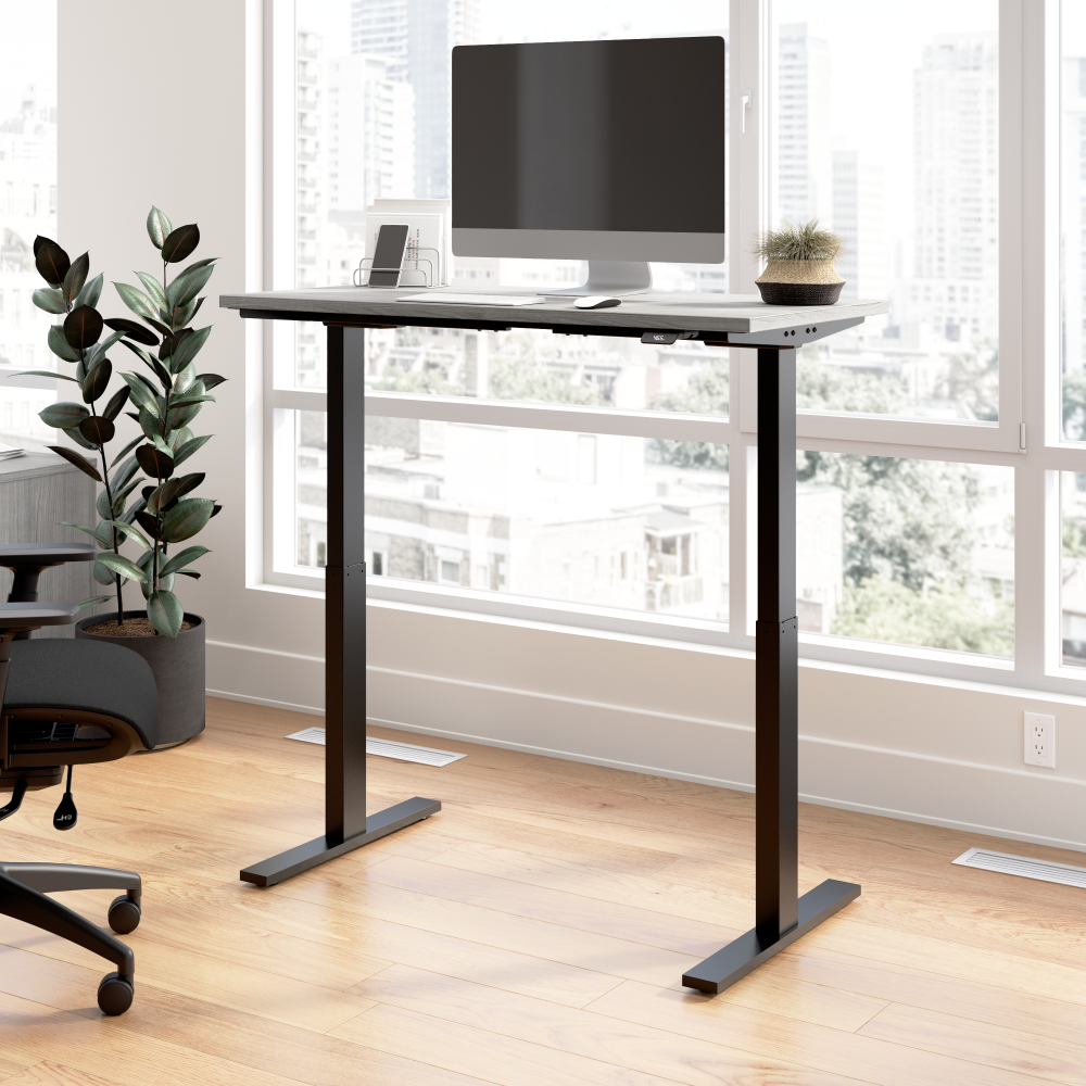 Shop Bush Business Furniture Move 60 Series 48W x 24D Electric Height Adjustable Standing Desk, Image 02, M6S4824PGBK, #color_platinum gray/black powder coat
