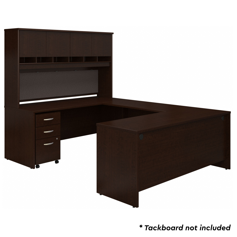 Shop Bush Business Furniture Series C 72W U Shaped Desk with Hutch and Storage, Image 03, SRC094MRSU, #color_mocha cherry