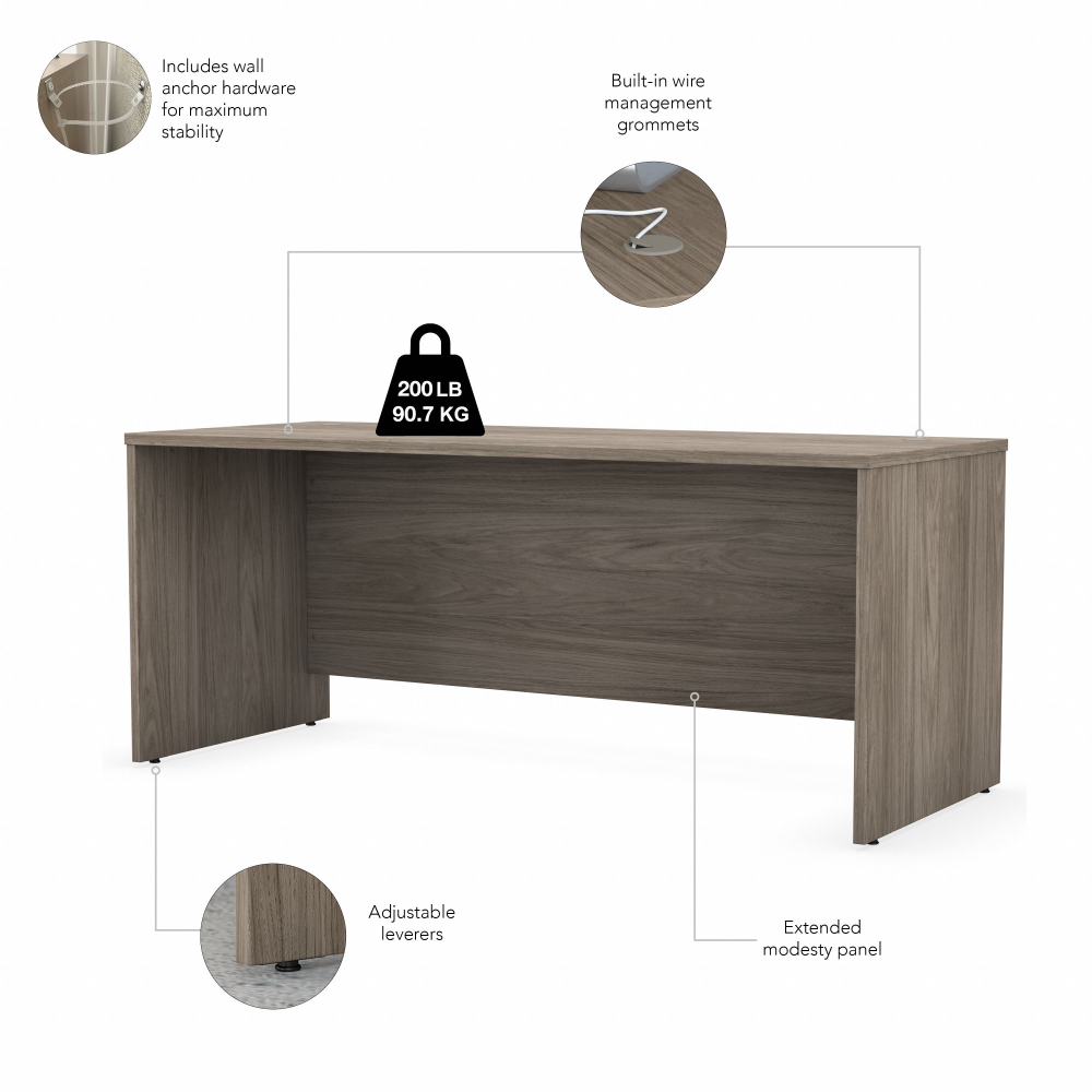 Shop Bush Business Furniture Studio C 72W x 30D Office Desk, Image 07, SCD272MH, #color_modern hickory