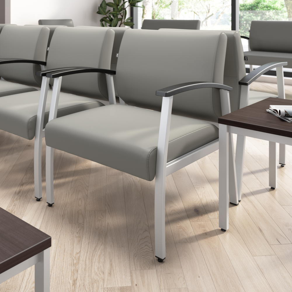 Shop Bush Business Furniture Arrive Bariatric Waiting Room Guest Chair with Arms, Image 02, CH3902GVL-03, #color_light gray vinyl