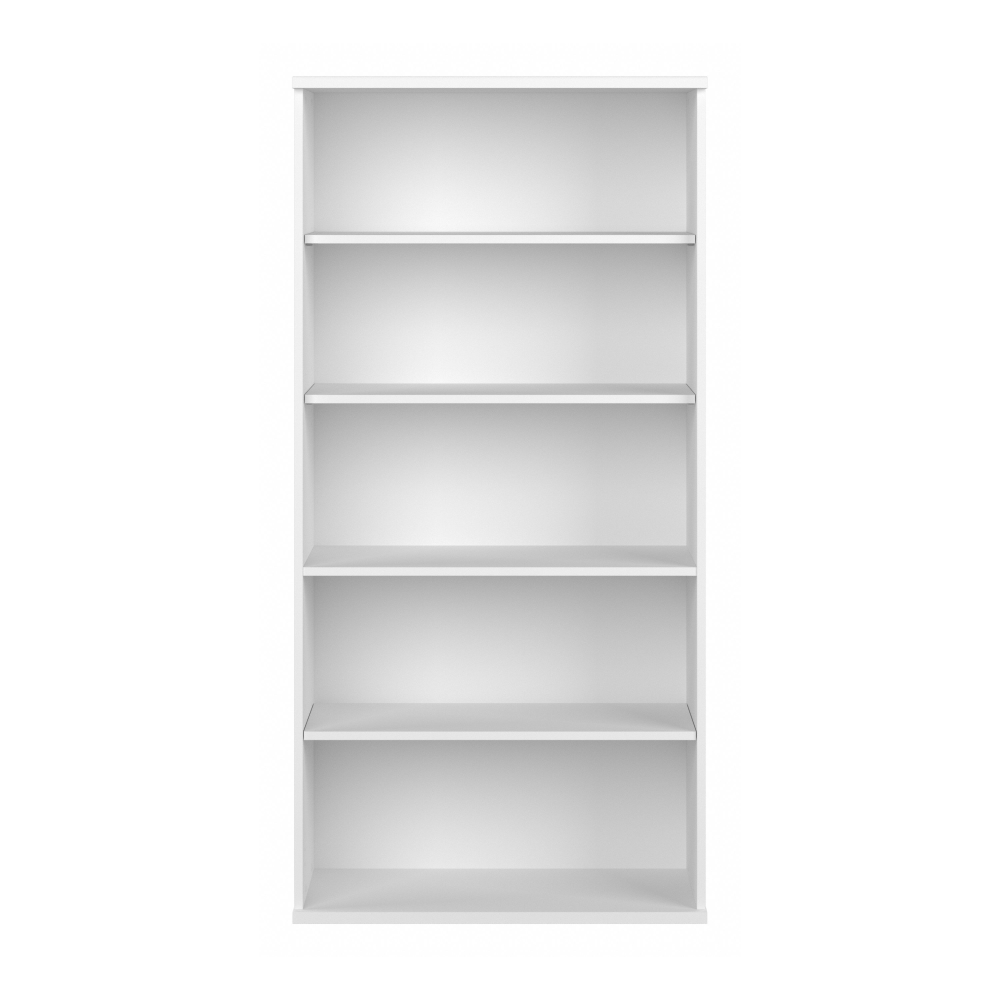 Shop Bush Business Furniture Hybrid Tall 5 Shelf Bookcase, Image 03, HYB136WH-Z, #color_white