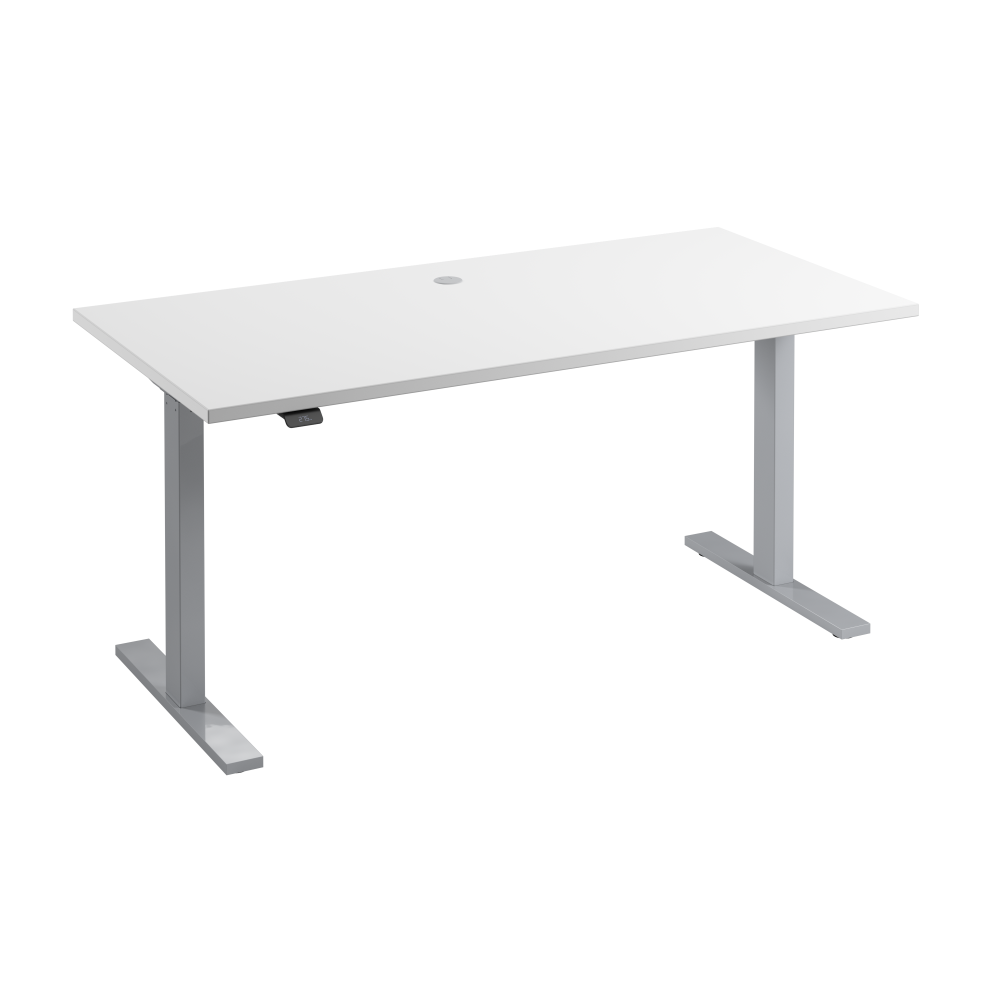 Shop Bush Business Furniture Move 60 Series 60W x 30D Electric Height Adjustable Standing Desk, Image 01, M6S6030WHSK, #color_white/cool gray metallic