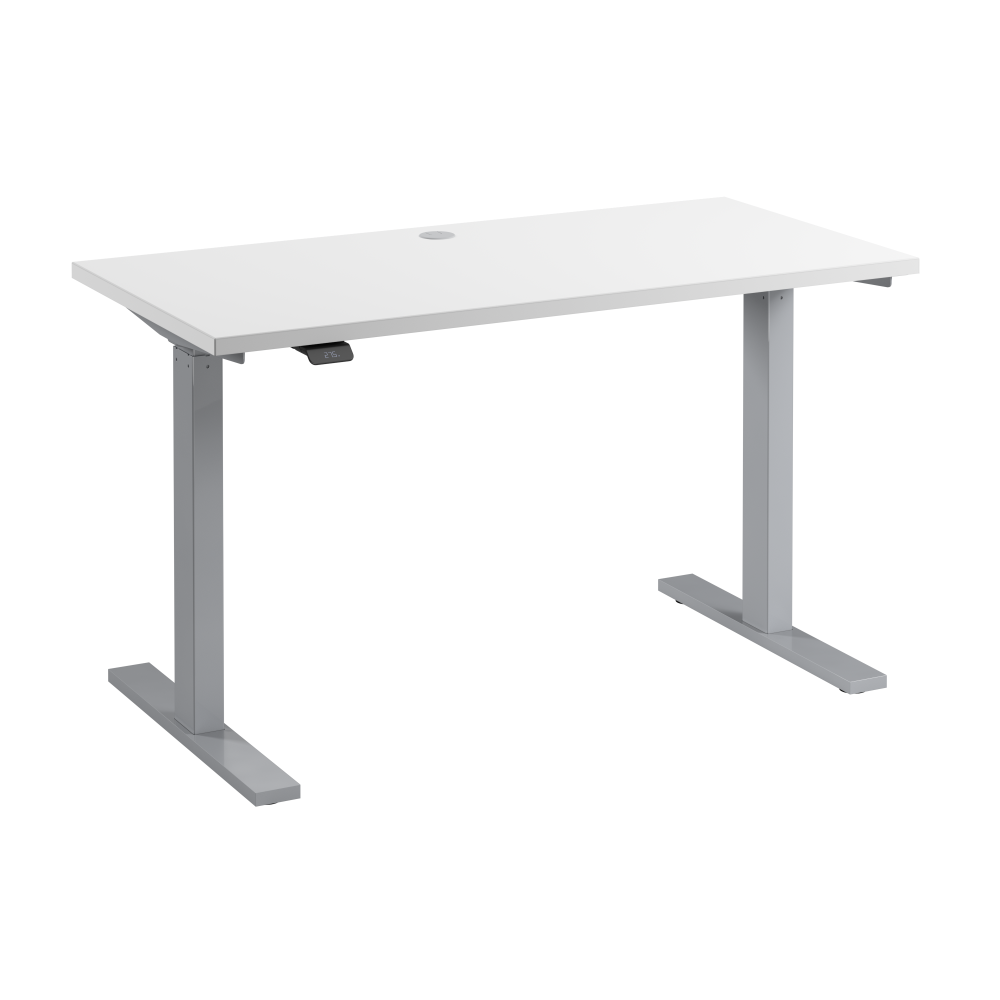 Shop Bush Business Furniture Move 60 Series 48W x 24D Electric Height Adjustable Standing Desk, Image 01, M6S4824WHSK, #color_white/cool gray metallic