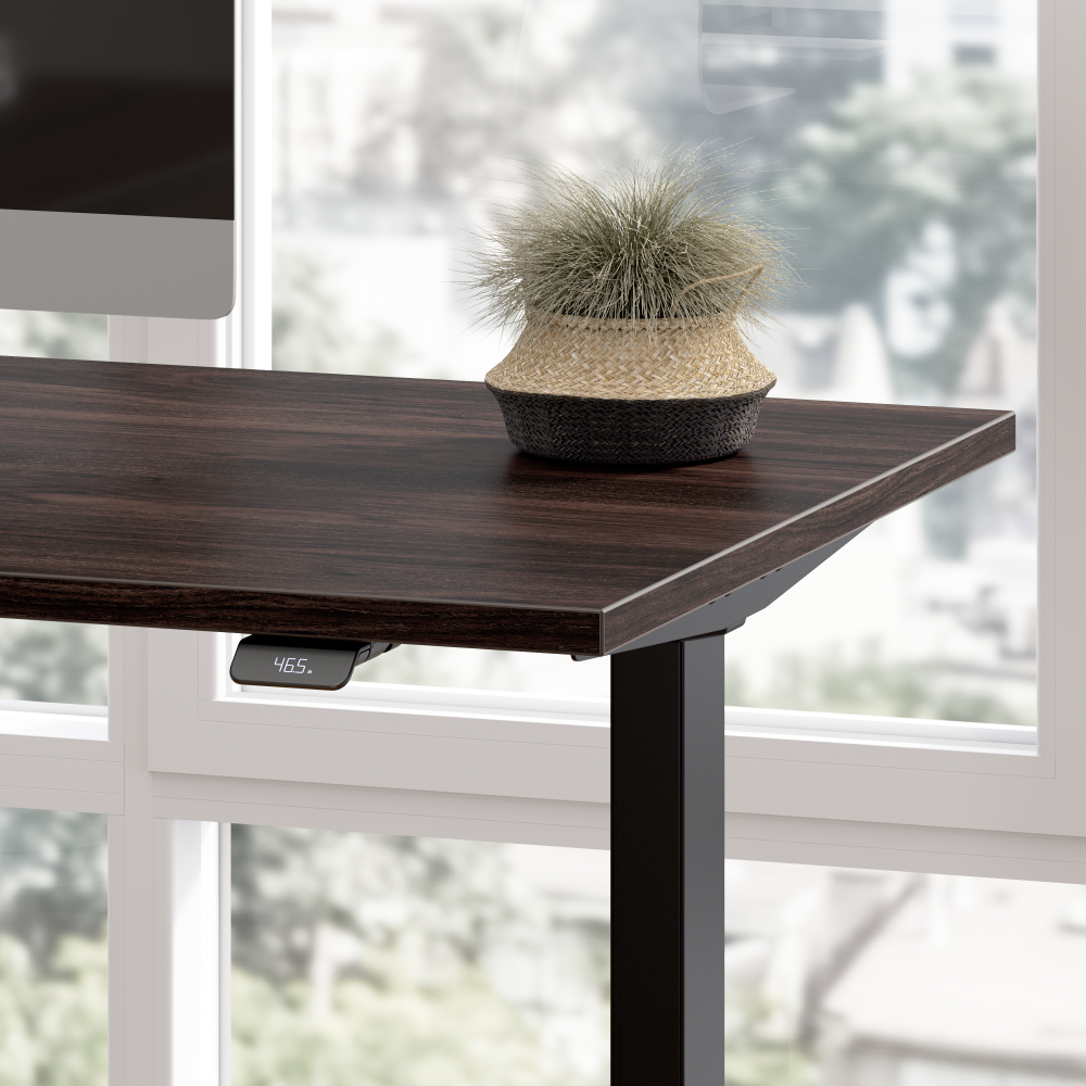 Shop Bush Business Furniture Move 60 Series 60W Height Adjustable L Shaped Standing Desk, Image 04, M6SL6078BWBK, #color_black walnut/black powder coat