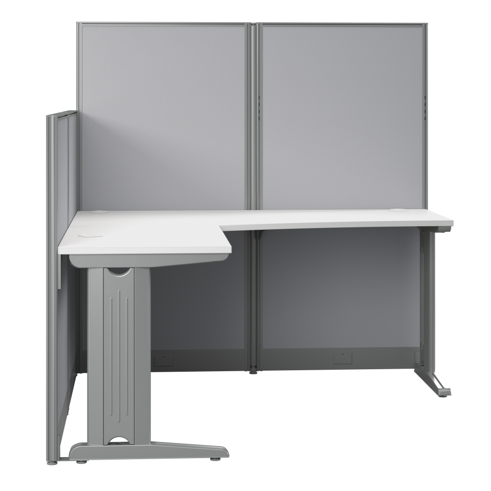 Shop Bush Business Furniture Office in an Hour 65W x 65D L Shaped Cubicle Desk, Image 03, WC36194-03K, #color_pure white