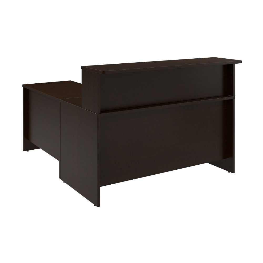 Shop Bush Business Furniture Arrive 60W x 72D L Shaped Reception Desk with Shelf, Image 03, ARV003MR, #color_mocha cherry