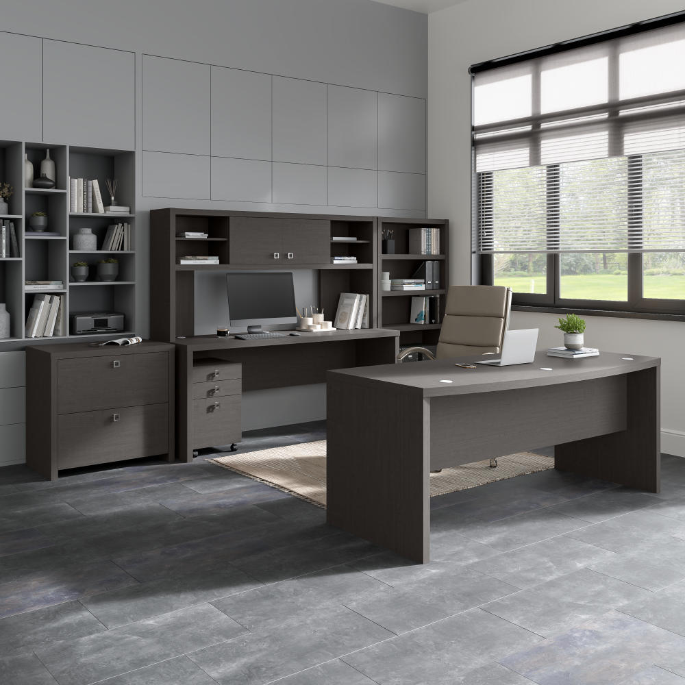 Shop Bush Business Furniture Echo 56W Craft Table, Image 03, ECH023CM, #color_charcoal maple