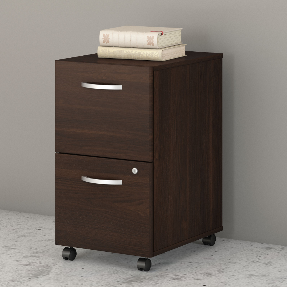 Shop Bush Business Furniture Studio C 2 Drawer Mobile File Cabinet, Image 02, SCF116BWSU, #color_black walnut