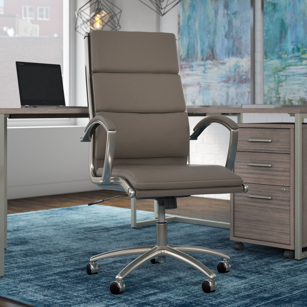 Shop Bush Business Furniture Modelo High Back Leather Executive Office Chair, Image 02, CH1701WGL-03, #color_washed gray leather